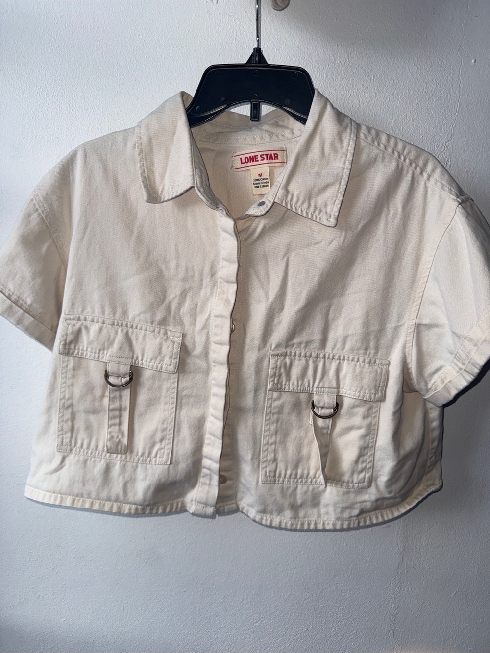 Lone Star Cream Cropped Utility Shirt